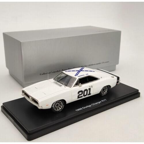 1:43 For D~ge CHARGER R/T SE #201 1969 Resin Limited Models white Classic Auto Toys Car Collection Gift