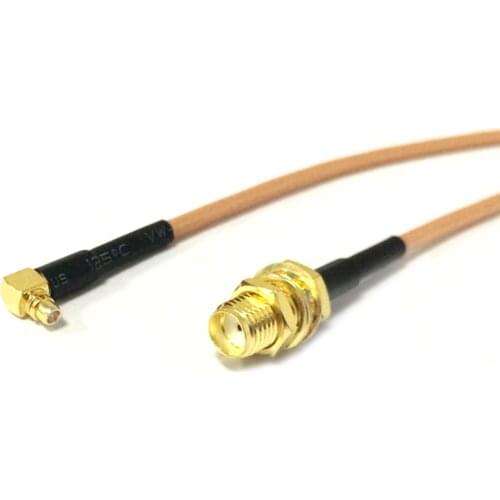1PC New Wireless Modem Extenstion MMCX Male Right Anlge to SMA Male/Female Nut Pigtail Adapter RG316 15cm Wholesale