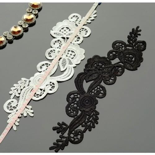 1pcs Hot Handmade Flower Lace Patch For Clothes DIY Wedding Dress Flower Applique Embroidery Patches Sewing Clothing Sticker QW3