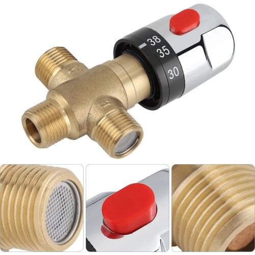 New Durable 1PC Brass Pipe Thermostat Faucet Thermostatic Mixing Valve Bathroom Water Temperature Control Faucet Cartridges