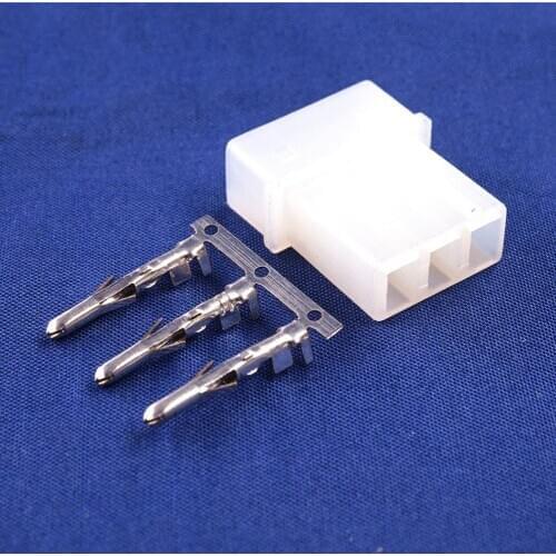 10 pcs 5.08 mm 3 pole Plug Housing male Contact Socket Pins IDE Power Connector Shell 0.20" Computer Power Cross Molex 8980 8981