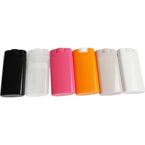 10pcs/lot About 15g Portable Deodorant Containers Clear White Lipstick Lip Tube Plastic Empty Diy Oval Lip Balm Tubes