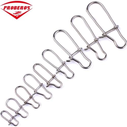 100pcs/lot Fishing Swivels NiceFastlock Snap Fishing Barrel Swivel Safety Snap 12mm-33.5mm Swivel Snap 0#-8# Fishing Gear Pesca