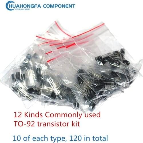 120PCs/Bag Transistor kit PNP NPN commonly used 12 kinds of Transistor TO-92 mixed electronic Component package