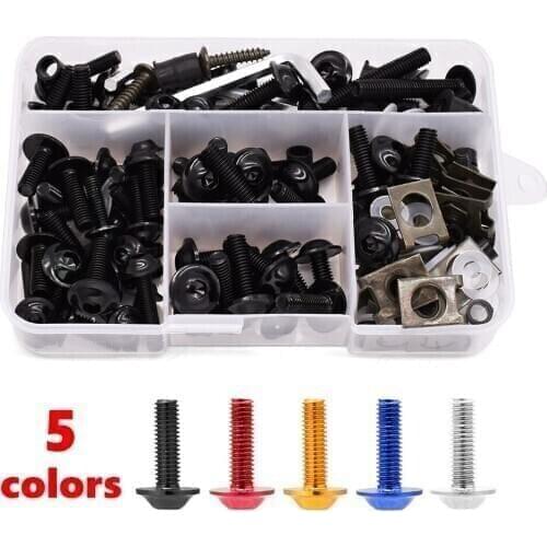 175PCS Motorcycle Fairing Bolts Screw Aluminum Bodywork Screws Nut Kit For Suzuki GSF600 gsf 600 650S Bandit RGV250 GT250 GT550