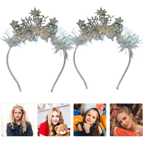 2pcs Decorative New Year Headdress Letter Headdress For 2021 New Year Party Kids Gift DIY Decoration Accessories