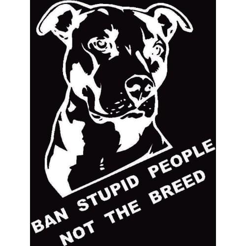 3D Ban Stupid People Not Breed Pitbull. Auto Car Styling Sticker Body Window Decal Styling Auto Decorative Sticker