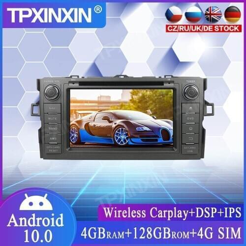 4+128G PX6 Android 10.0 For Toyota Auris 2010-2014 Car Multimedia Player GPS Navi Head Unit Radio Audio Stereo Tape Recorder DSP