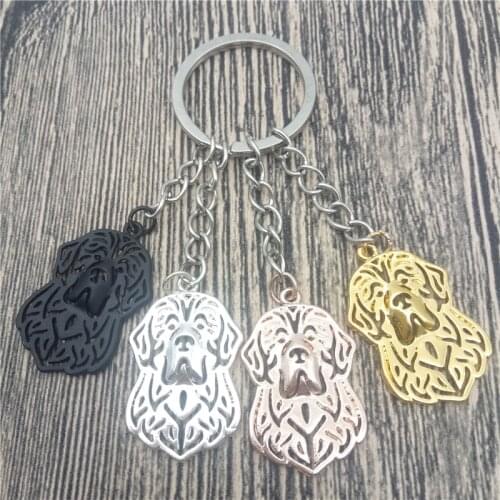 New foundland Key Chains Fashion Pet Dog Jewellery Newfoundland Car Keychain Bag Keyring For Women Men