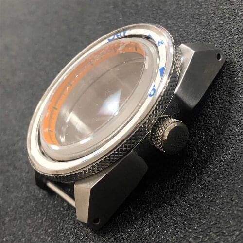 Watch Case Orange Inner Shadow Stainless Steel Case 43mm Aluminum Ring for 10ATM NH35/NH36 Movement