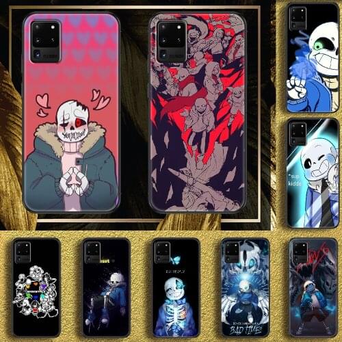 Game Undertale Sans Doggo Papyrus Phone case For Samsung Galaxy Note 4 8 9 10 20 S8 S9 S10 S10E S20 Plus UITRA Ultra black tpu
