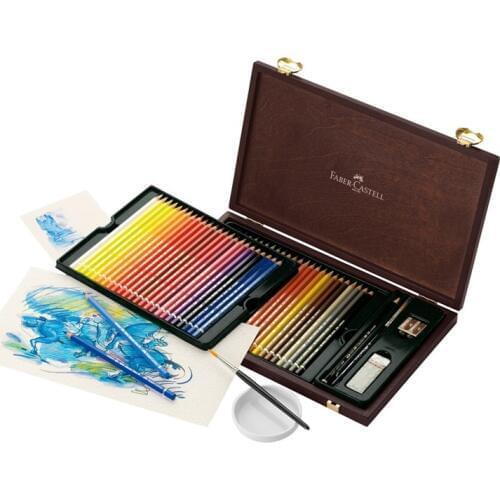 FABER CASTELL 48-color combination art-grade water-soluble color pencil Coconut-wood box painting-color lead 117506