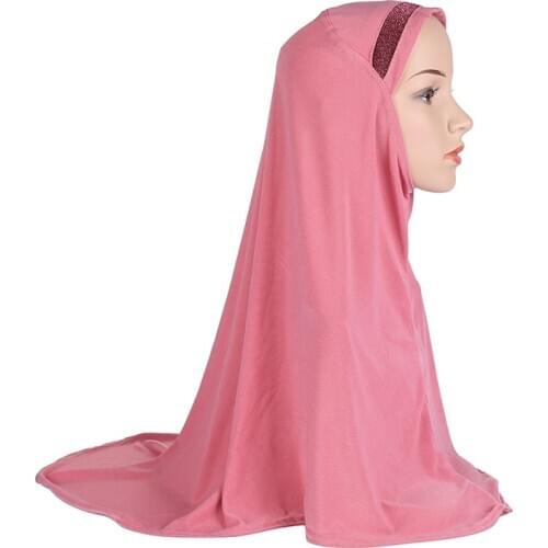 H1451 latest muslim one piece hijab with shimmer front simple pray scarf womens headscarf ramadan headwrap