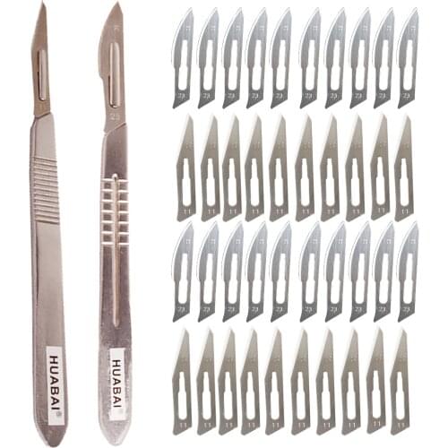 11# 23# Carbon Steel Surgical Scalpel Blades Handle Scalpel DIY Cutting Tool PCB Repair Animal Surgical Knife