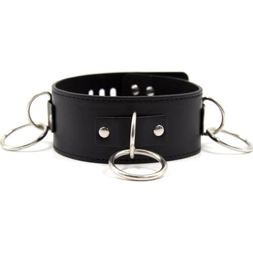 PU Leather Neck Collars with Ring Fetish Harness Bondage Restraints Flirting Sex Toys for Women Adult Game Juguetes Eroticos