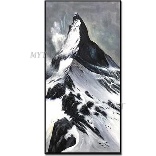 Grey Snow Mountains Oil Painting 100% Handpainted Paintings Wall Art Home Decor Picture Modern Oil Painting On Canvas Unframe