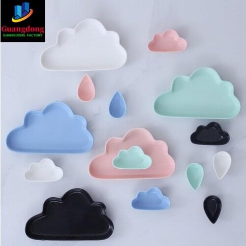 Nordic Cloud Rain Design Ceramic Dish Plate Saucer for kids Porcelain Pastry Snacks Dish for Children Cake Dish Tableware Set