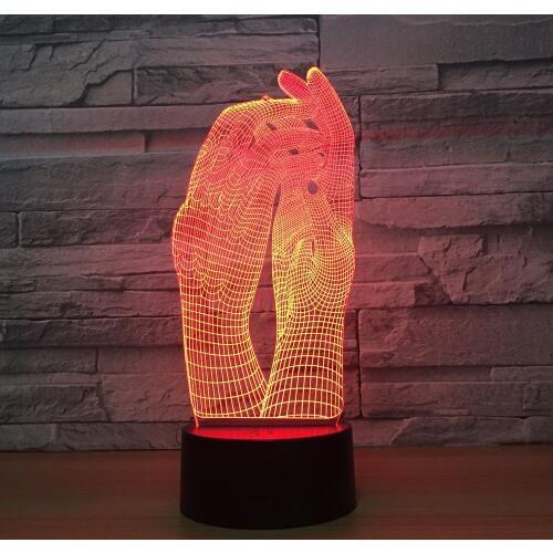 Creative Gifts Hand Acrylic Colorful 3d Led Night Light Christmas decorations gift for baby room lights Novelty Kids Lamp