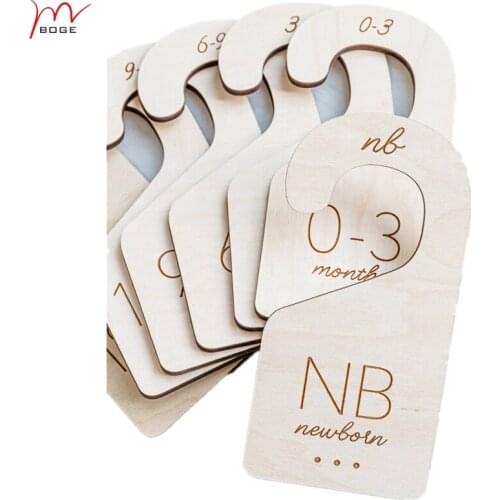 Set of 7pcs Unique Baby Shower Gift Ideas Baby Closet Dividers Handmade Wood Closet Size Markers for Babies
