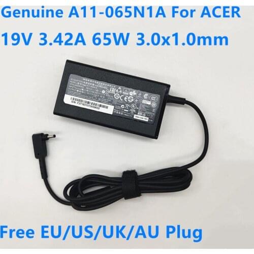 Genuine A11-065N1A PA-1650-86 19V 3.42A 65W AC Adapter For ACER Aspire S7-391 V3 S5-371 W700 Series Laptop Power Supply Charger
