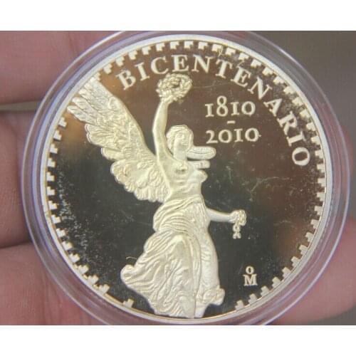 200th Anniversary of Mexicos Independence40mm Commemorative Gold Plated Coin Souvenir Challenge Collection Art Craft