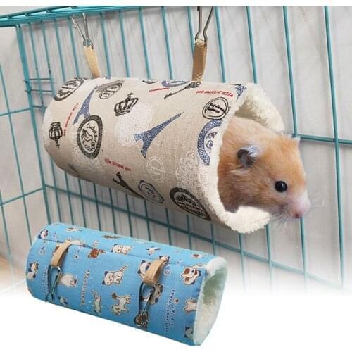 Hamster House Winter Hamster Cages Guinea Pig Accessories Small Animal Nest Pets Hanging Bed Hammock Tunnel For Hamsters