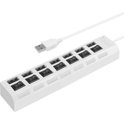 480Mbps Adapter Splitter USB Hub USB 2.0 Power Cord High Speed Multiple Expander for Office Caring Computer Supplies