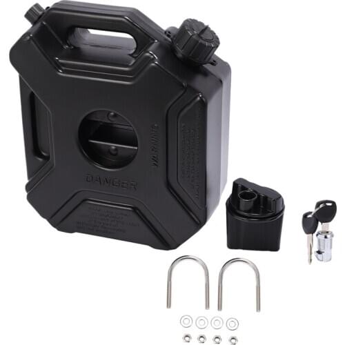5L Liters Black Fuel Tank Can Car Motorcycle Spare Petrol Oil Tank Backup Jerrycan Fuel-Jugs Canister with Lock & Key