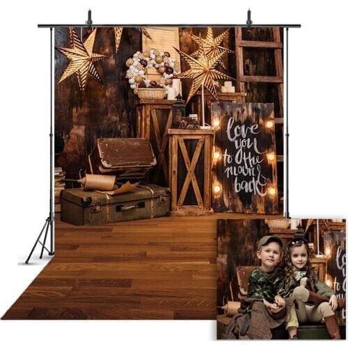 Christmas Room workshop Photography Backdrop Children Baby Portrait Photo Background Studio Rustic Wood Floor Vinyl Floor Cloth