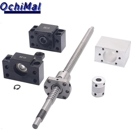 SFU1204 set:SFU1204 rolled ball screw C7 with end machined + 1204 ball nut + nut housing+BK/BF10 end support + coupler RM1204