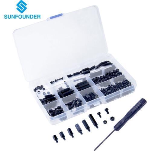 SunFounder 210Pcs Assorted M3 M2.5 Nylon Screws Nut Standoffs Spacers for Arduino Raspberry Pi DIY Aircraft FPV RC Drone PC mods
