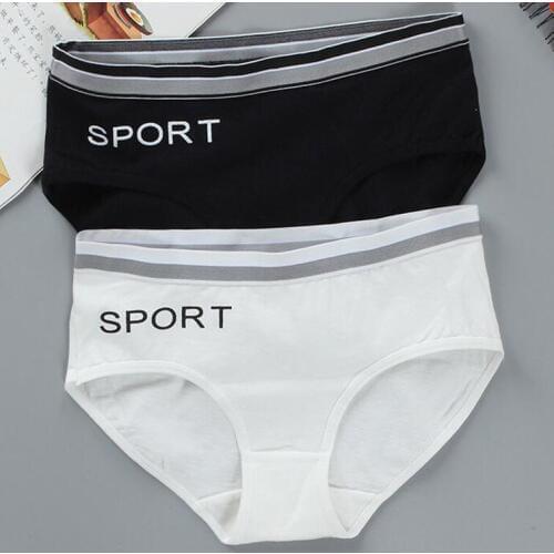 New Teenage Girl Cotton Mid Waist Pants Breathable Triangle Briefs Summer Student Panties Underwear Wholesale