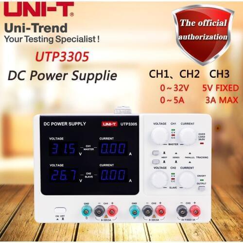 UNI-T UTP3305 multi-channel linear DC power supply 0 to 32V/0 to 5A adjustable, 5V/3A fixed