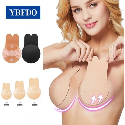 YBFDO Rabbit Bras For Women Breast Lift Women Push Up Stick Bra Reusable Silicone Self Adhesive Silicone Strapless Invisible Bra
