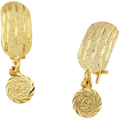 Africa Coin Earrings For Women Girl Gold Color Dubai Metal Coins Earrings Ara Cute Jewelry