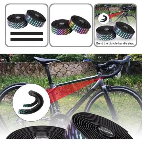 Faux Leather 1 Set Durable Faux Leather Bike Handle Tape Multi Color Bike Bar Tape Sweat-absorbent for Road Bike