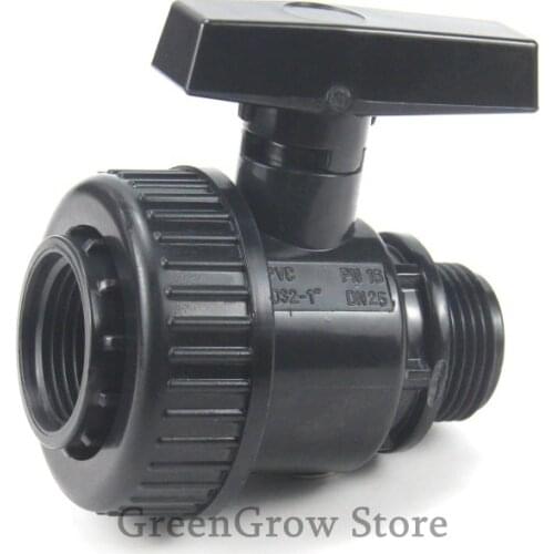 1pc 1/2"~2" Female-Male Thread UPVC Ball Valve Aquarium Tank PVC Pipe Globe Valve Union Garden Irrigation Water Pipe Connectors