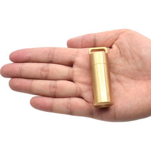 1pcs Waterproof Capsule Seal Bottle With Hanging Chain Survival Pill Box Container First Aid Emergency Pills Tank Outdoor EDC