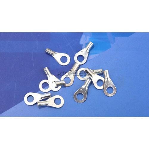 10pcs 1-4 Ring Crimp Silver Plated Brass Terminal Connector for 18AWG 20AWG Wire Aperture 4mm Hole