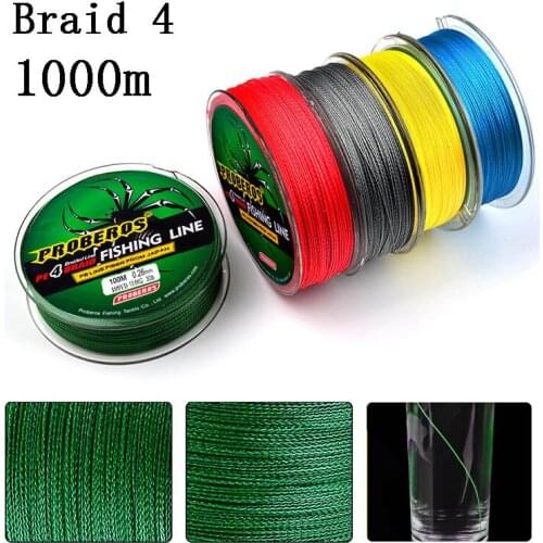 1000M Fishing Line 4 Braid Strands Multifilament Super Strong Braided Wire 6LB-100LB PE Carp Fishing Smoother Fishing Wire Pesca