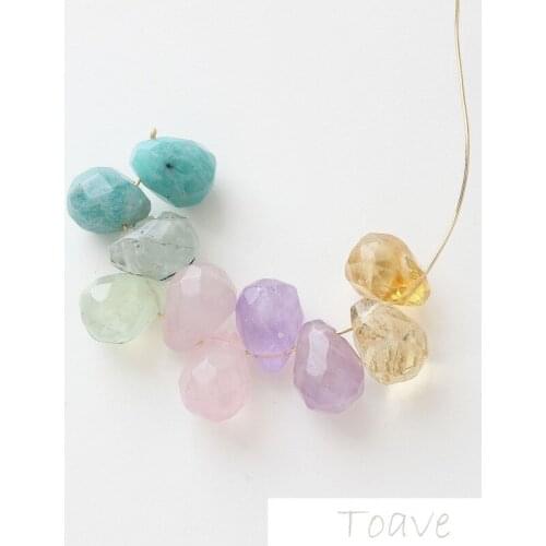 2pcs Natural Material Crystal Fat Drop Facet Oblique Hole DIY Beaded Loose Bead Bracelet Necklace Earrings Accessories Material