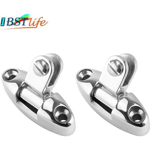 2PCS Universal fit Stainless Steel 316 Boat Bimini Top Mount Swivel Deck Hinge With Rubber Pad Marine Yacht Hardware