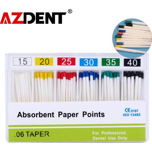 200 pcs / box Absorbent Paper Points for Dental Use 100% pure cotton fiber Root Endodontics