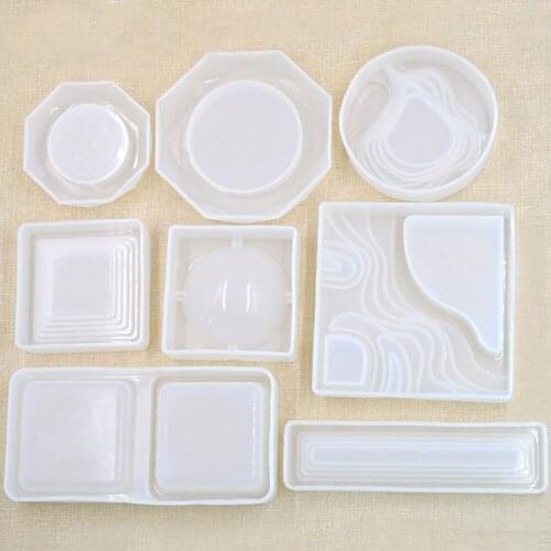 3D Ashtray Silicone Mold Storage Box Terraces Mould For Heart Square For DIY Resin UV Crystal Epoxy Crafts Home Decoration
