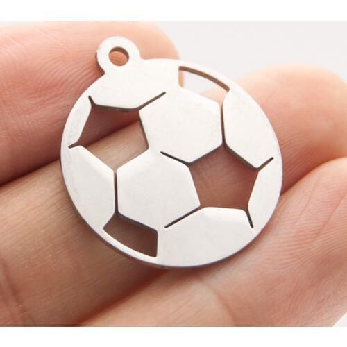 50pcs DIY jewelry football necklace Pendant charms high polished stainless steel Pendants wholesale price