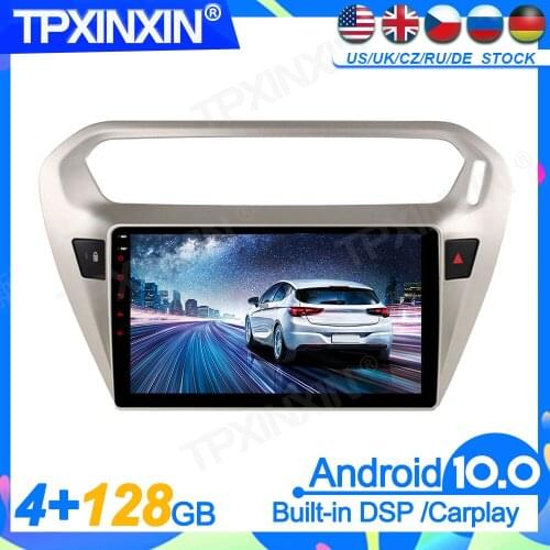 Android10.0 For Citroen Peugeot 301 Elysee Head Unit Car Multimedia Player Auto Radio Tape Recorder GPS Navigation DSP IPS 2Din