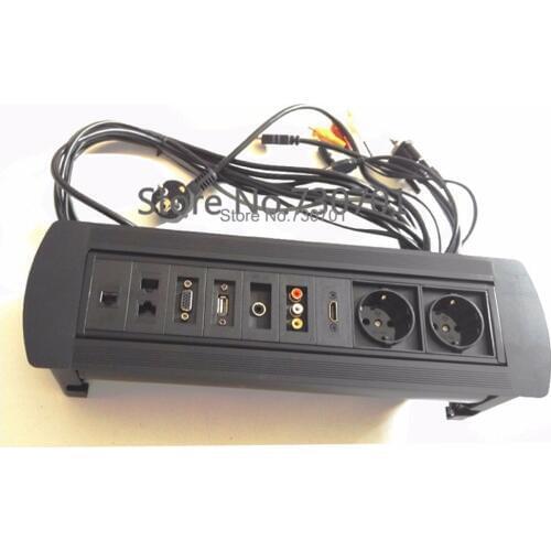 2019 Audio visual use table socket for conference system with RCA VGA HDMI DATA TEL configuration custom available