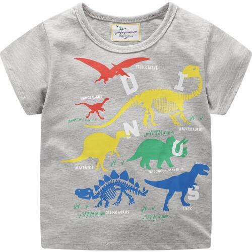 2019 dinosaur T-shirt Fashion print tshirts for boys Cotton Tops Tees For Boy Regular O-Neck kids short sleeve Summer t shirt