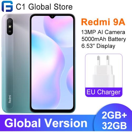 Global Version Xiaomi Redmi 9A 2GB 32GB Smartphone MTK Helio G25 Octa Core 6.53" DotDrop Display 13MP AI Rear Camera 5000mAh 9 A