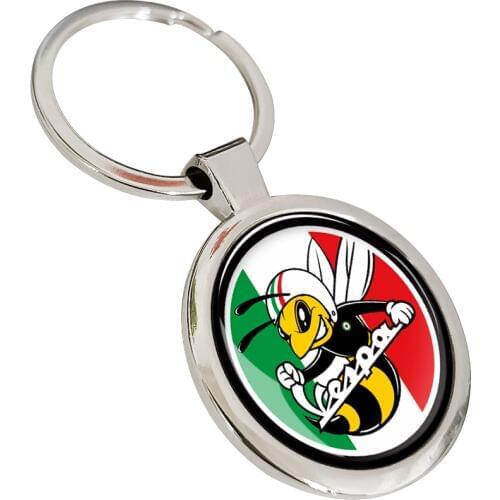 Chrome Motorcycle Keychain Key Ring Case for PIAGGIO VESPA GTS GTV LX LXV 125 250 300 Ie Super